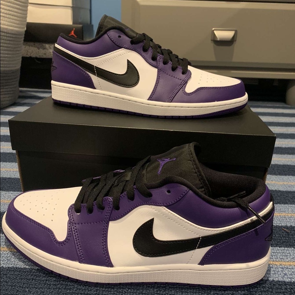 Jordan 1 Low Court Purple- Size 12 BRAND NEW